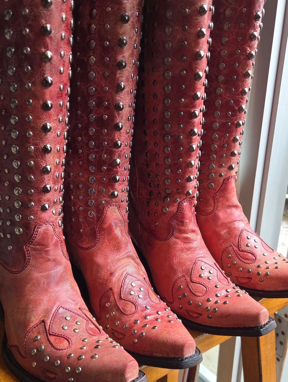 Corral Ladies Red Studded Zip Boots